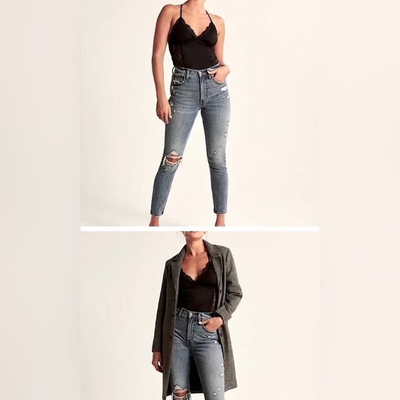 Abercrombie&Fitch Black lace satin strap back bodysuit Brami Removable pads S - Picture 3 of 8